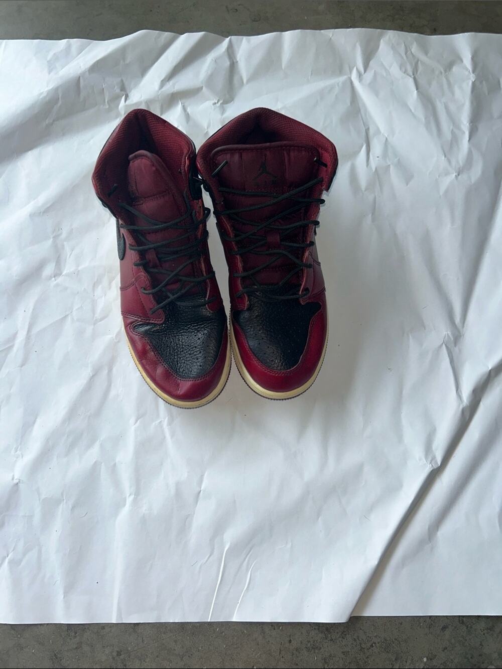 Nike Kids High-Top Sneakers Burgundy and Black